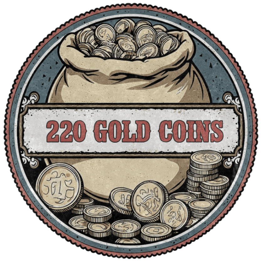 220 Gold Coins + 44 Bônus (Pré-venda)